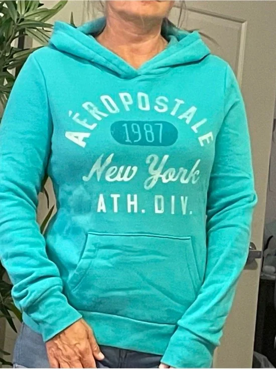 Aéropostale Teal Hoodie Sweatshirt - Picture 6 of 7
